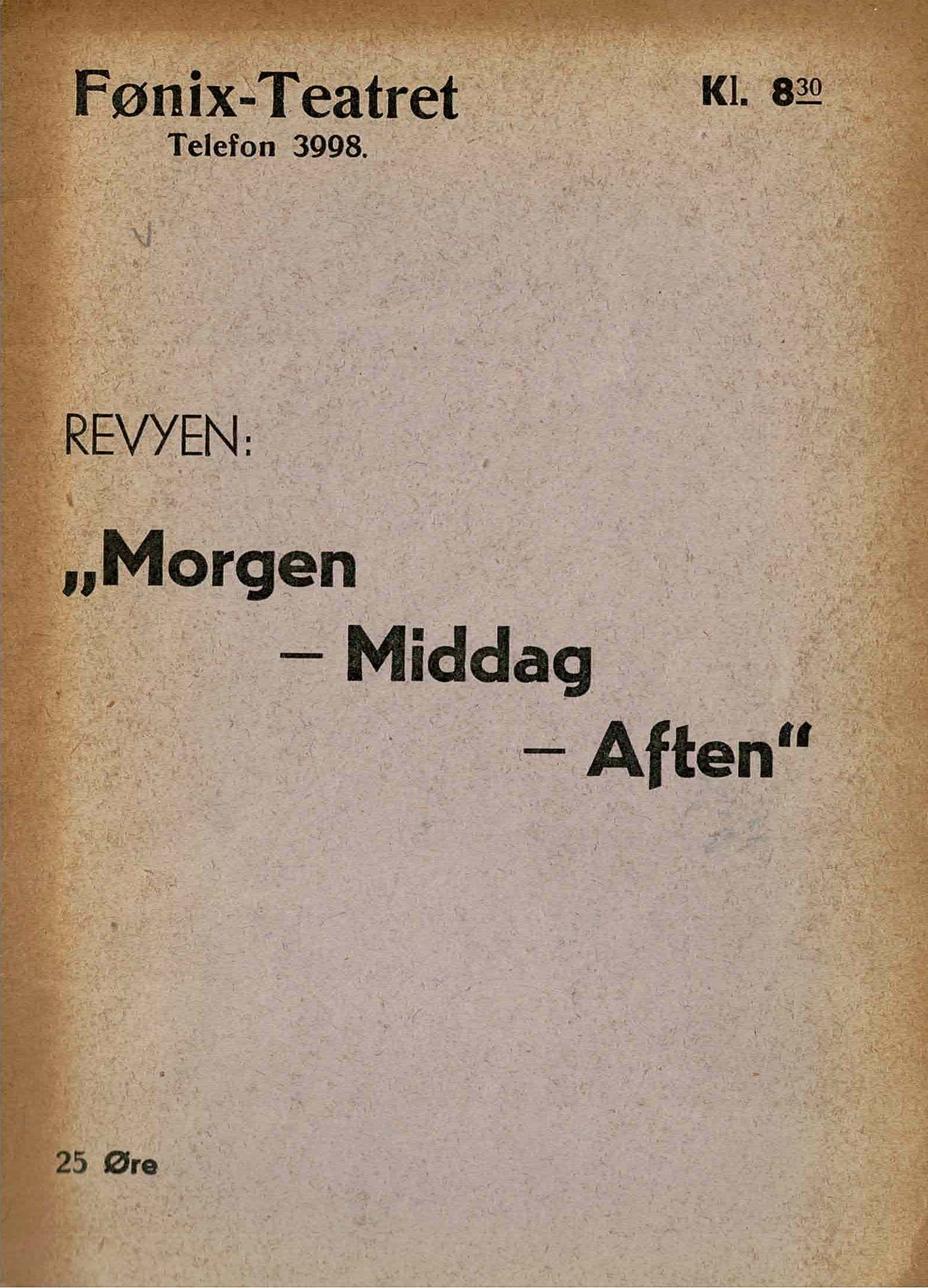 MORGEN-MIDDAG-AFTEN 1937